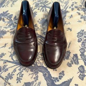Men’s Bally Leather Slip-Ons, Size 8 1/2 M, Cordovan, Handcrafted in Italy